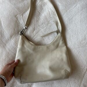 Tignanello Cream Leather Shoulder Bag